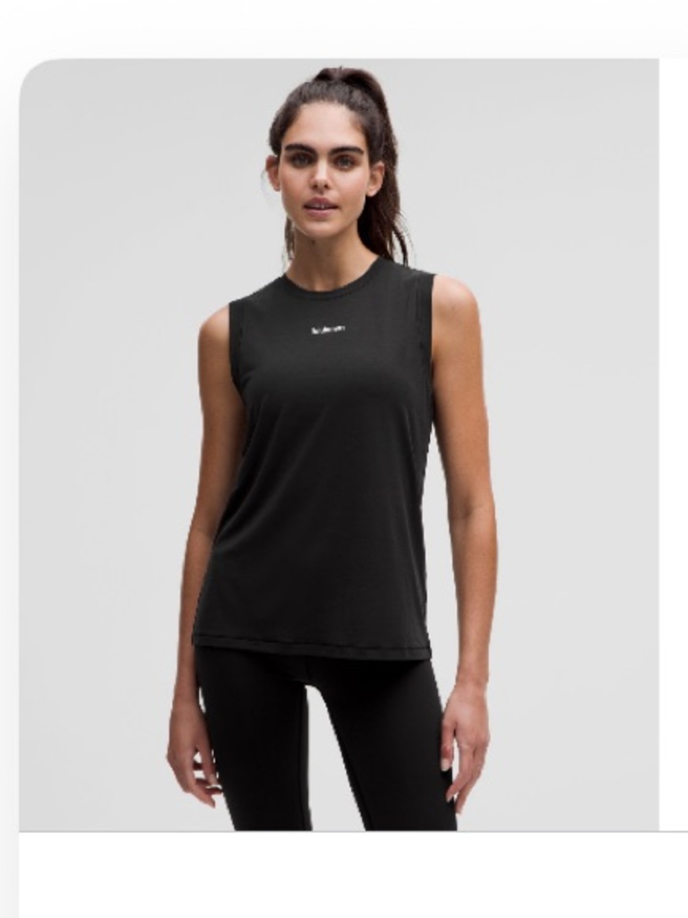 Lululemon Jersey Training Muscle Tank Top Long - Black Sz 12